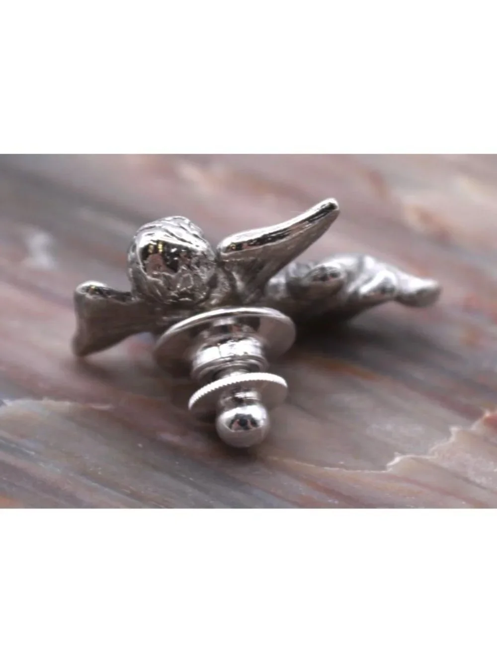 Vintage Silver Cherub Angel Lapel Hat Pin Brooch 1